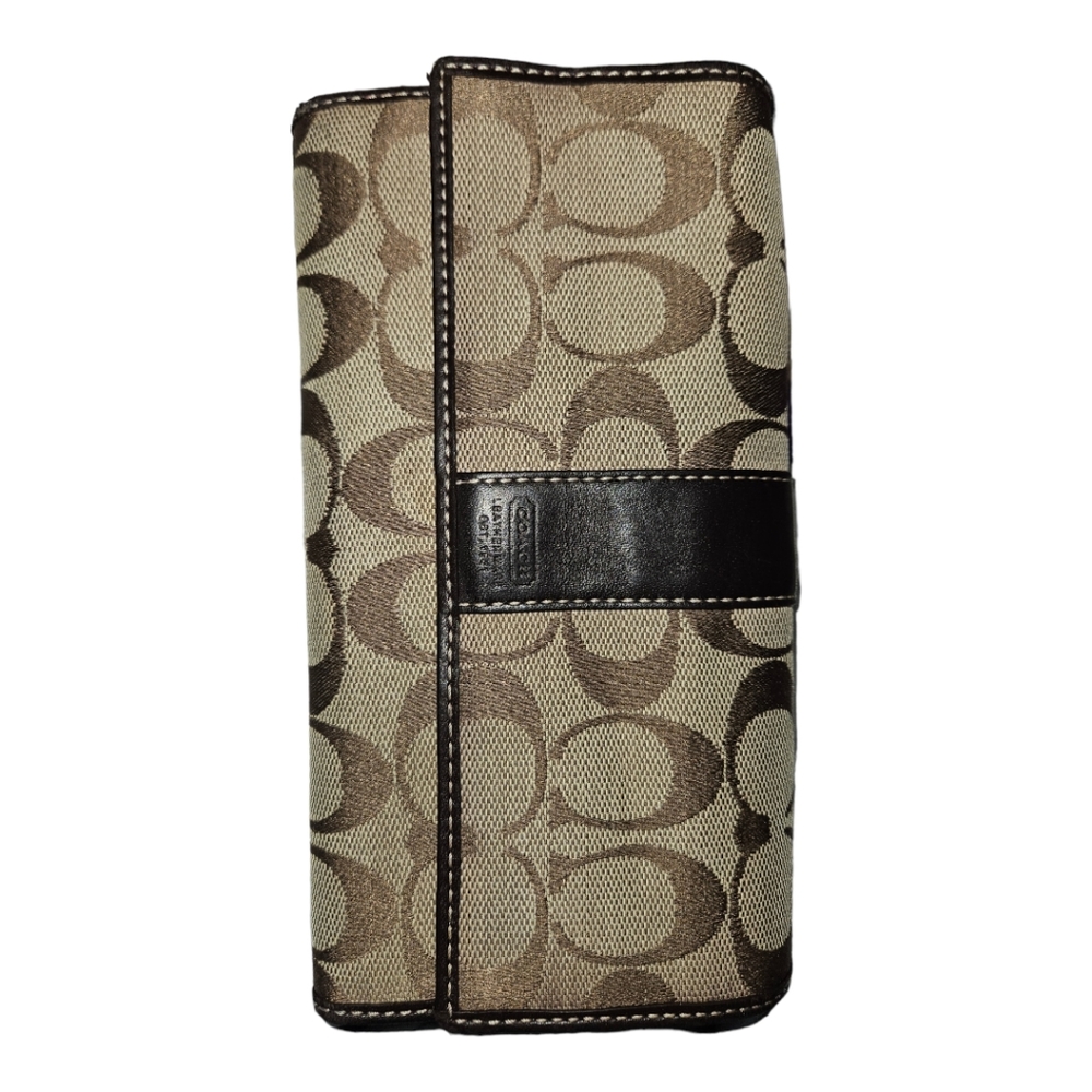 Coach brown signature wallet